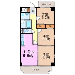 ベルカーサ東山台Ⅰの物件間取画像